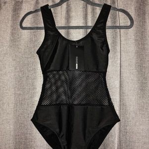 Black one piece bathing suit